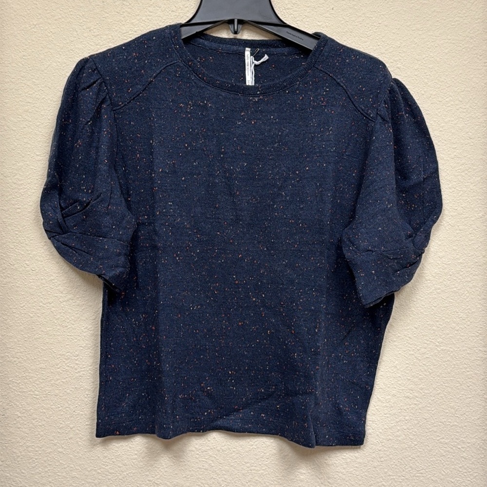 HELLO NITE S/S KNOTTED TOP IN NAVY - M